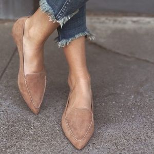 Camel Pointed Loafers